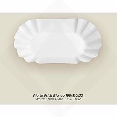 PFB1911 - Vaschetta Porta Fritti Kraft Bianco, 195x110x32 mm - 1000pz