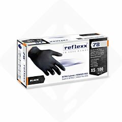 R78/M -  Guanto REFLEXX 78 Nitrile senza polvere, Nero, M - 100 pz