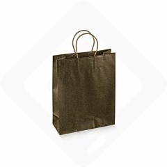 Borsette in carta con cordino Pelle Marrone - 2 Bottiglie