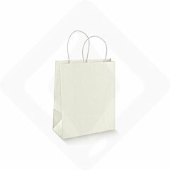 Borsette in carta con cordino Sfere Bianco - 2 Bottiglie